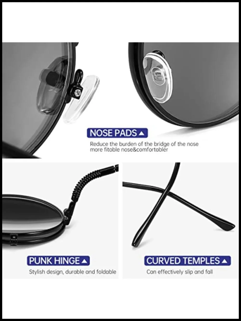 Steampunk Round Flip Up Sunglasses with Double Lenses UV400